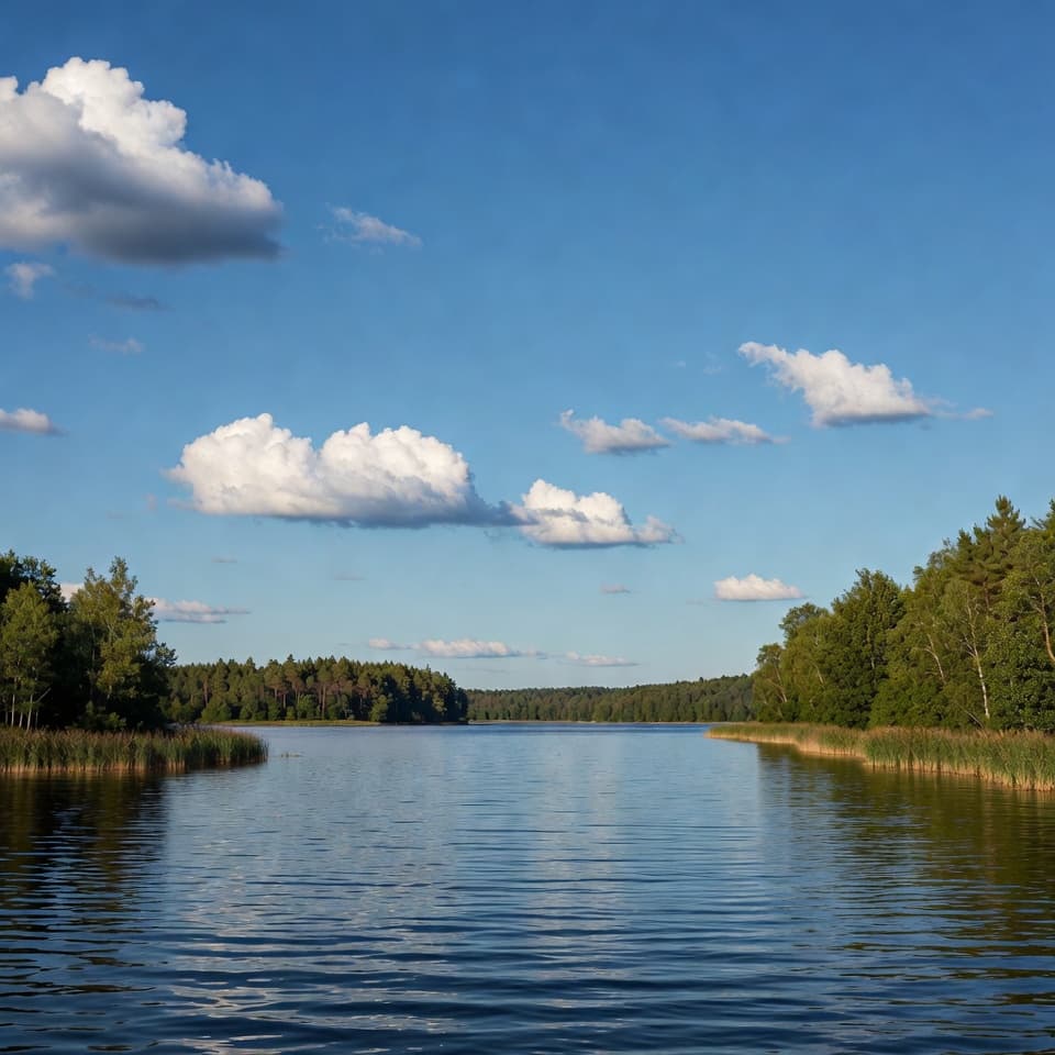 Krystalicznie czyste jeziora mazurskie z żaglówkami i lasami