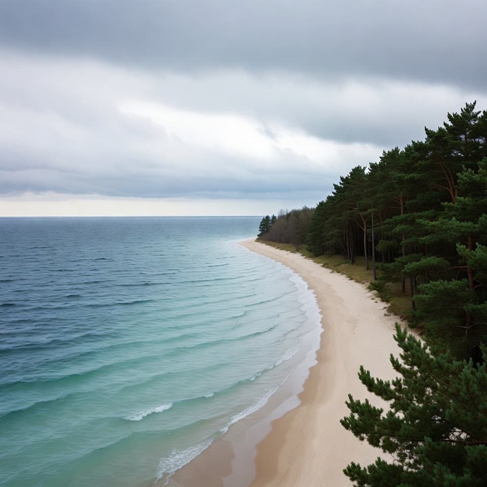 Piękne plaże nad Morzem Bałtyckim z wydmami i błękitną wodą