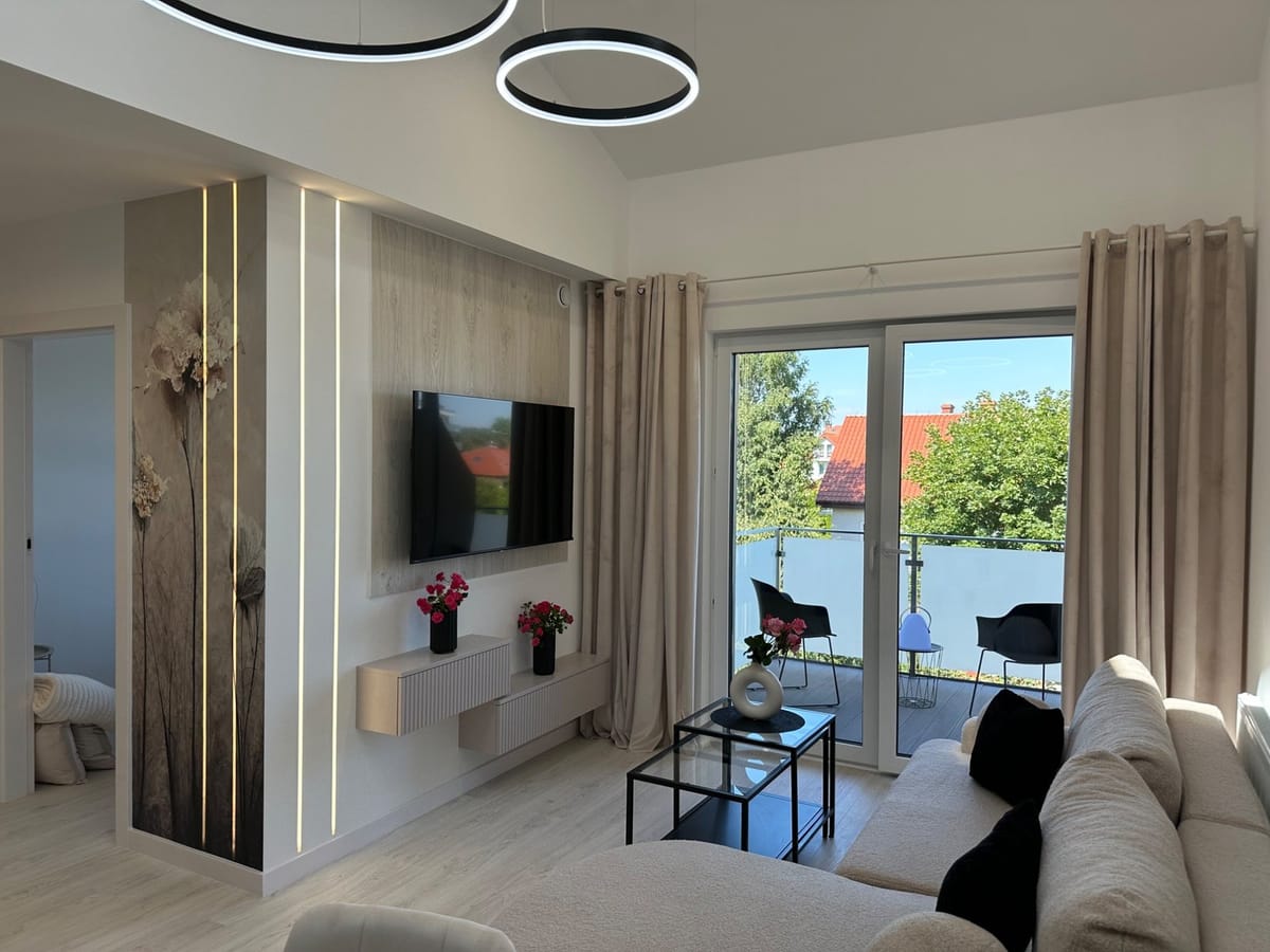 Nowoczesny apartament z dwoma sypialniami i garażem